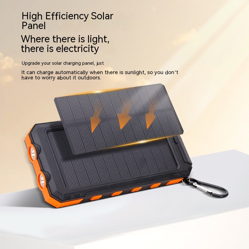 Waterproof Solar Charging Power Bank With Compass and LED Light - Expressify