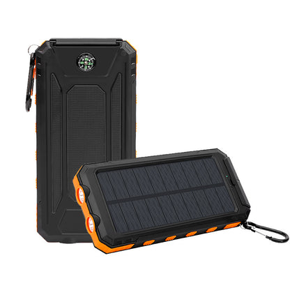 Waterproof Solar Charging Power Bank With Compass and LED Light - Expressify