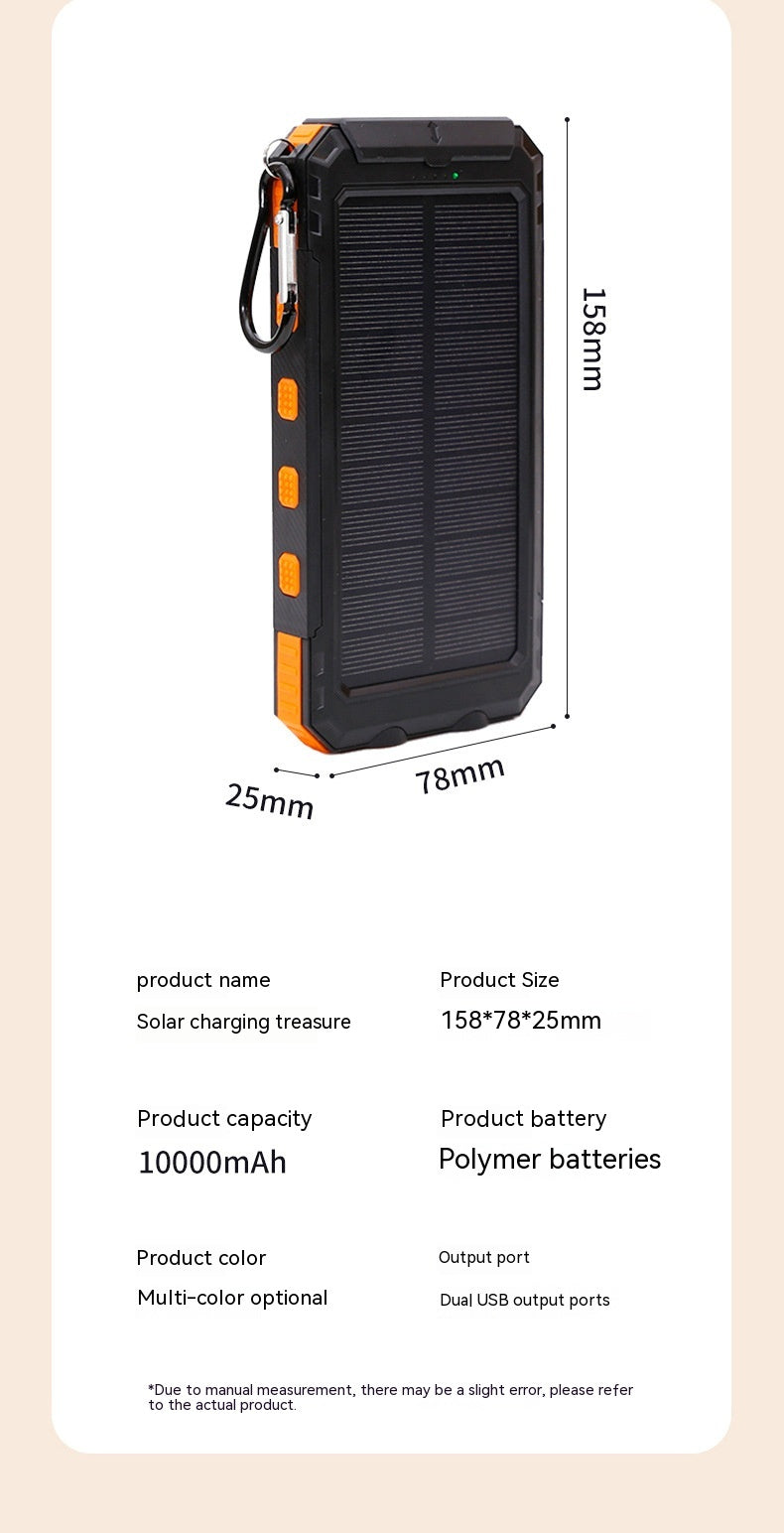 Waterproof Solar Charging Power Bank With Compass and LED Light - Expressify