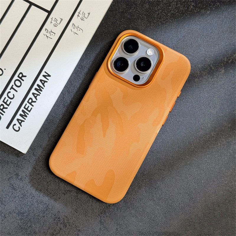 Camouflage Leather Magsafe iPhone Case