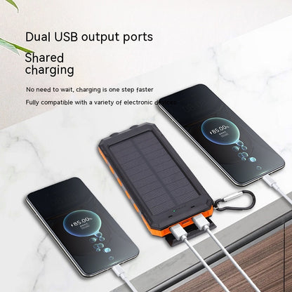 Waterproof Solar Charging Power Bank With Compass and LED Light - Expressify