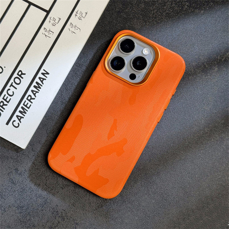 Camouflage Leather Magsafe iPhone Case