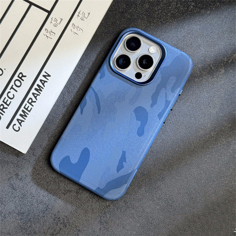 Camouflage Leather Magsafe iPhone Case