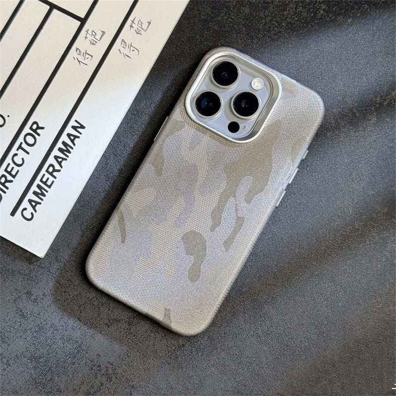 Camouflage Leather Magsafe iPhone Case