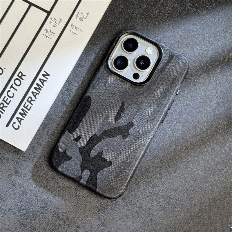 Camouflage Leather Magsafe iPhone Case