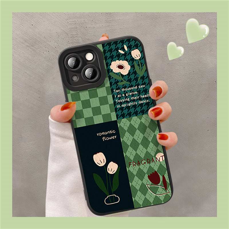 Green Fashion Pattern With Lens Full Protective iPhone Case - Expressify