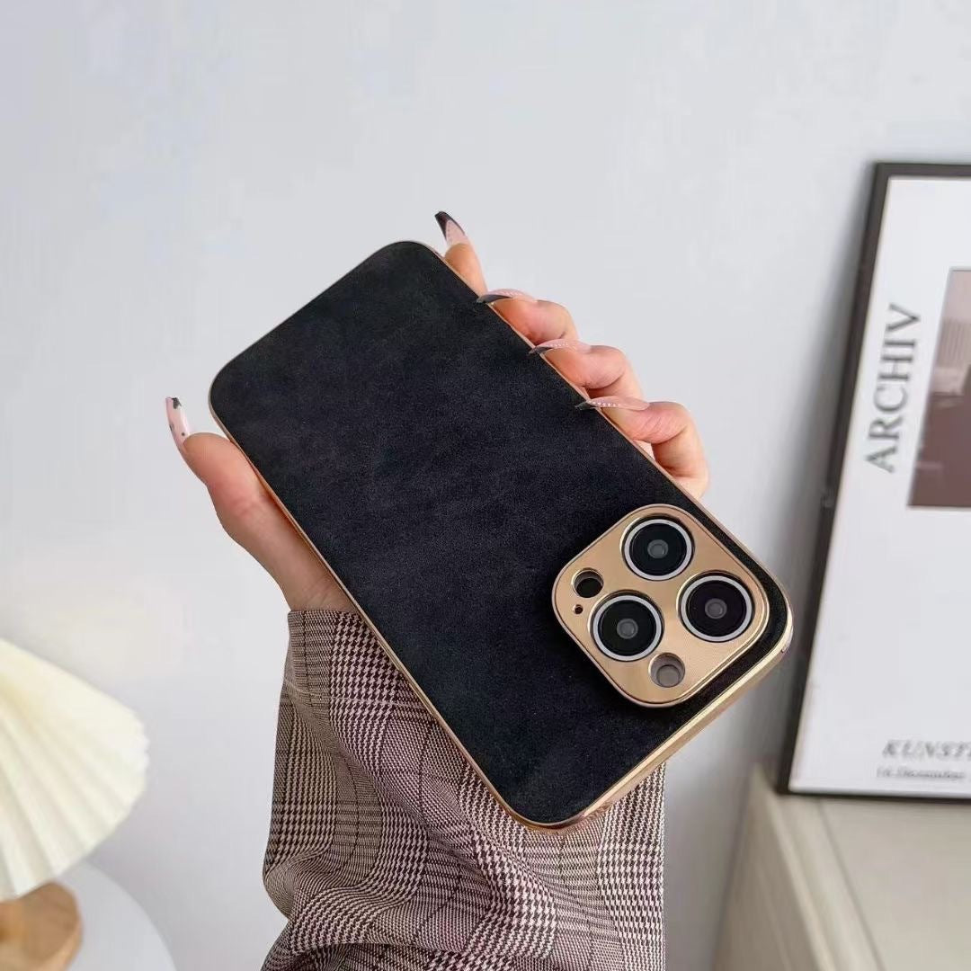 Leather Skin With Gold Edge Case For iPhone - Expressify